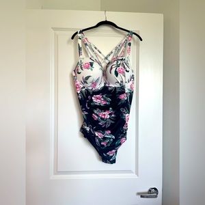 Torrid One Piece Strappy Floral Bathing Suit